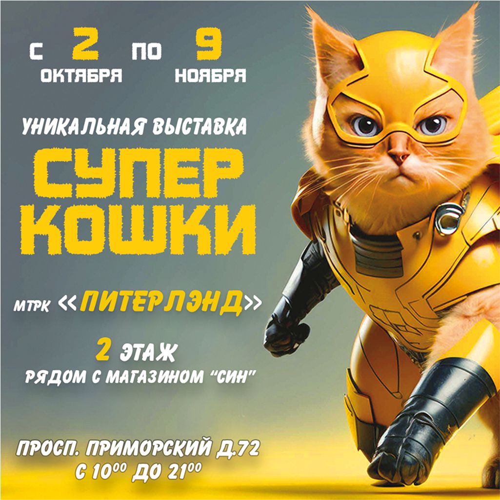 Новая выставка «Супер Кошки» в Питерлэнд